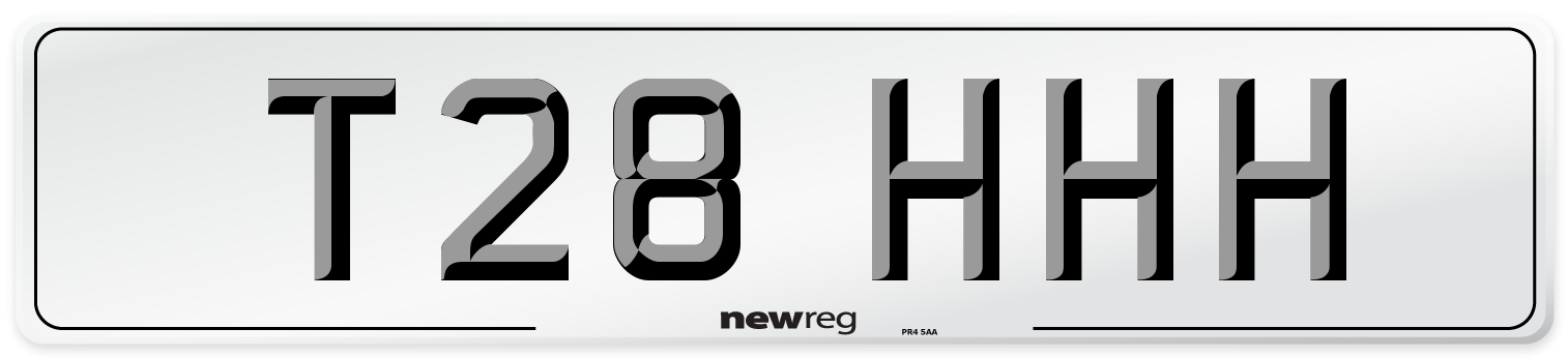 T28 HHH Number Plate from New Reg